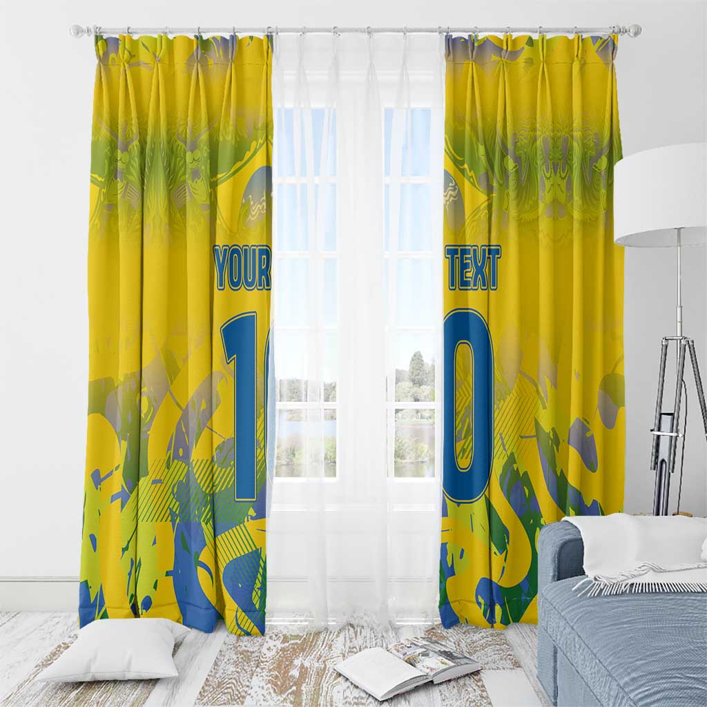 Custom Brazil Football Champion 2024 Window Curtain - Wonder Print Shop
