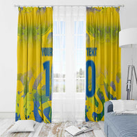 Custom Brazil Football Champion 2024 Window Curtain - Wonder Print Shop
