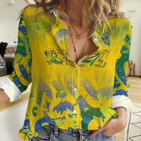 Custom Brazil Football Champion 2024 Women Casual Shirt - Wonder Print Shop