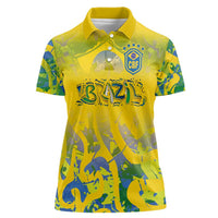 Custom Brazil Football Champion 2024 Women Polo Shirt - Wonder Print Shop