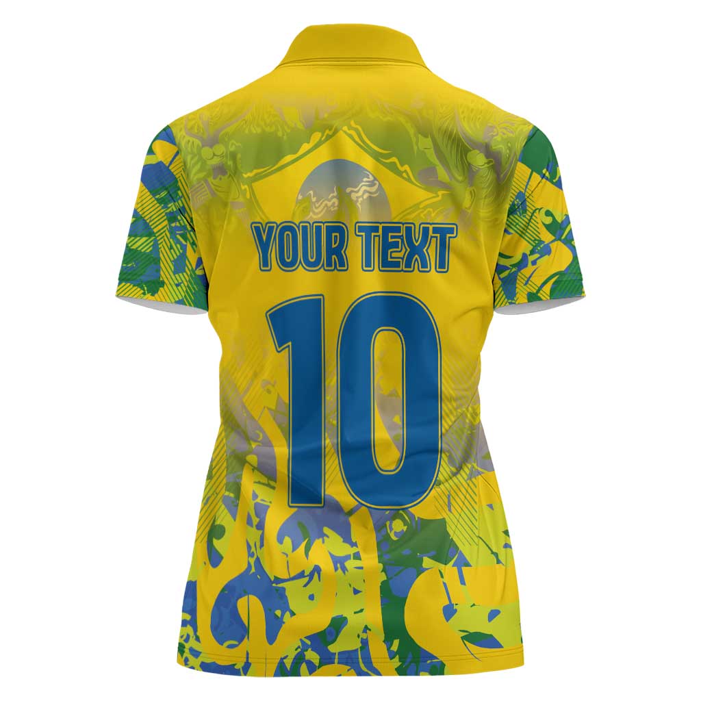Custom Brazil Football Champion 2024 Women Polo Shirt - Wonder Print Shop
