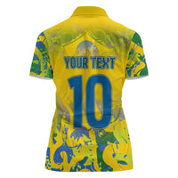 Custom Brazil Football Champion 2024 Women Polo Shirt - Wonder Print Shop