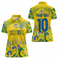 Custom Brazil Football Champion 2024 Women Polo Shirt - Wonder Print Shop