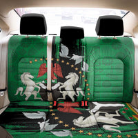 Nigeria Independence Day Back Car Seat Cover National Seal with Peace Dove African Pattern - Wonder Print Shop