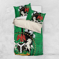 Nigeria Independence Day Bedding Set National Seal with Peace Dove African Pattern - Wonder Print Shop