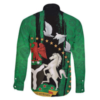 Nigeria Independence Day Family Matching Off Shoulder Maxi Dress and Hawaiian Shirt National Seal with Peace Dove African Pattern - Wonder Print Shop