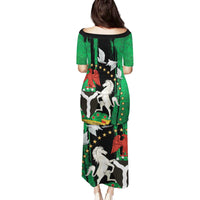 Nigeria Independence Day Family Matching Puletasi and Hawaiian Shirt National Seal with Peace Dove African Pattern - Wonder Print Shop