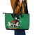 Nigeria Independence Day Leather Tote Bag National Seal with Peace Dove African Pattern - Wonder Print Shop