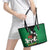 Nigeria Independence Day Leather Tote Bag National Seal with Peace Dove African Pattern - Wonder Print Shop