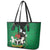 Nigeria Independence Day Leather Tote Bag National Seal with Peace Dove African Pattern - Wonder Print Shop