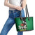 Nigeria Independence Day Leather Tote Bag National Seal with Peace Dove African Pattern - Wonder Print Shop