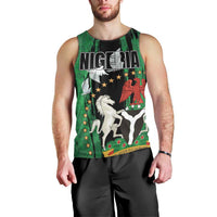 Nigeria Independence Day Men Tank Top National Seal with Peace Dove African Pattern - Wonder Print Shop