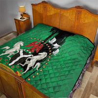 Nigeria Independence Day Quilt National Seal with Peace Dove African Pattern - Wonder Print Shop