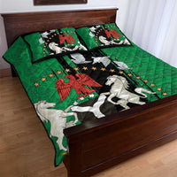 Nigeria Independence Day Quilt Bed Set National Seal with Peace Dove African Pattern - Wonder Print Shop