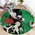 Nigeria Independence Day Round Carpet National Seal with Peace Dove African Pattern