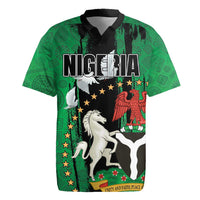 Nigeria Independence Day Rugby Jersey National Seal with Peace Dove African Pattern - Wonder Print Shop