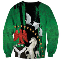 Nigeria Independence Day Sweatshirt National Seal with Peace Dove African Pattern - Wonder Print Shop