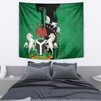 Nigeria Independence Day Tapestry National Seal with Peace Dove African Pattern - Wonder Print Shop