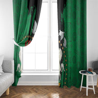 Nigeria Independence Day Window Curtain National Seal with Peace Dove African Pattern - Wonder Print Shop