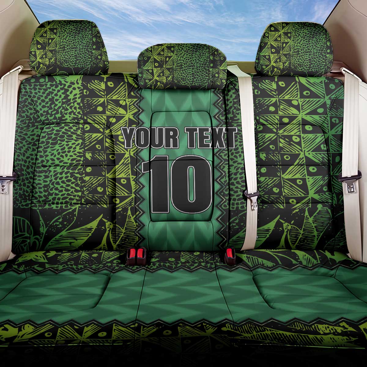 Custom Nigeria Football Champion 2024 Back Car Seat Cover - Wonder Print Shop