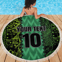 Custom Nigeria Football Champion 2024 Beach Blanket - Wonder Print Shop