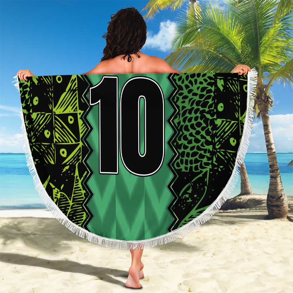 Custom Nigeria Football Champion 2024 Beach Blanket - Wonder Print Shop