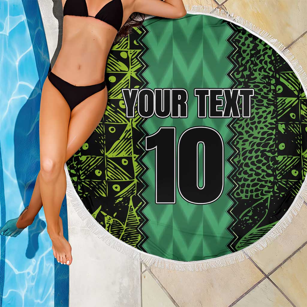 Custom Nigeria Football Champion 2024 Beach Blanket - Wonder Print Shop