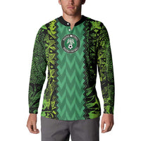 Custom Nigeria Football Champion 2024 Button Sweatshirt - Wonder Print Shop