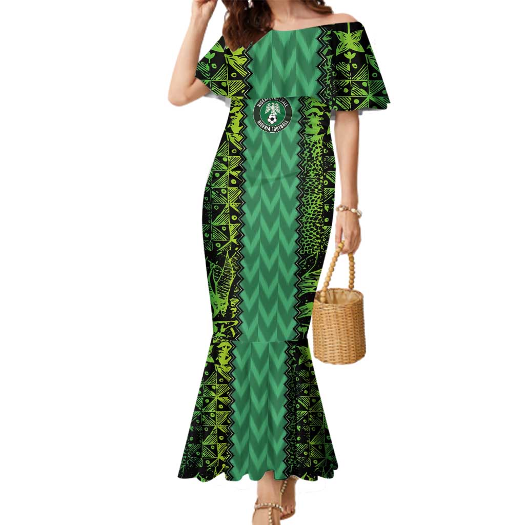 Custom Nigeria Football Champion 2024 Family Matching Mermaid Dress and Hawaiian Shirt - Wonder Print Shop