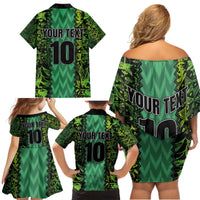 Custom Nigeria Football Champion 2024 Family Matching Off Shoulder Short Dress and Hawaiian Shirt - Wonder Print Shop