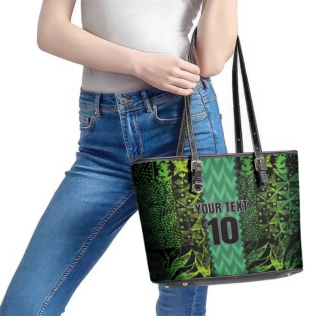 Custom Nigeria Football Champion 2024 Leather Tote Bag - Wonder Print Shop