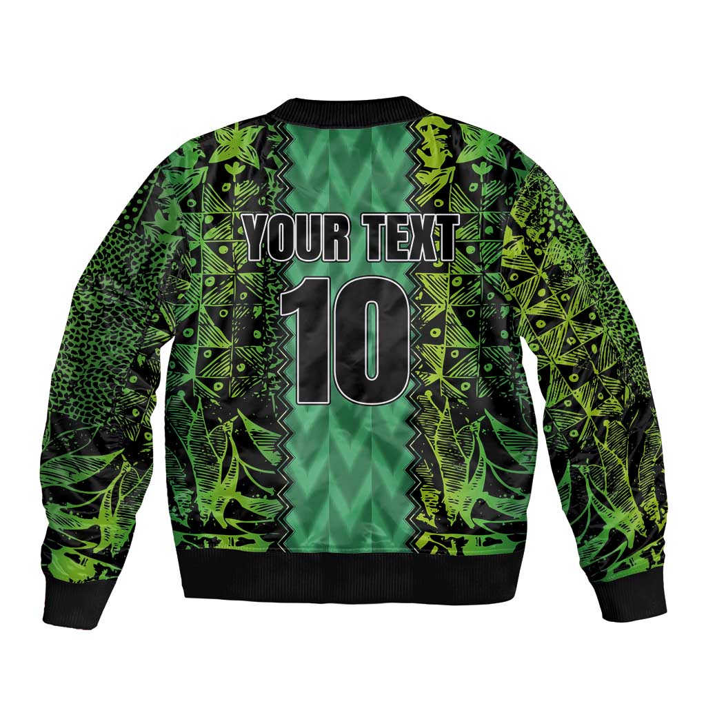Custom Nigeria Football Champion 2024 Sleeve Zip Bomber Jacket - Wonder Print Shop