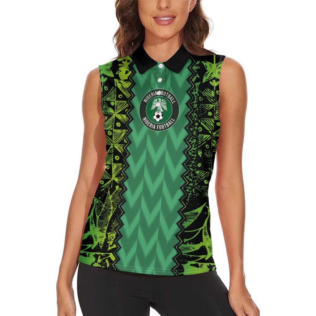 Custom Nigeria Football Champion 2024 Women Sleeveless Polo Shirt - Wonder Print Shop
