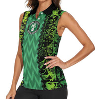 Custom Nigeria Football Champion 2024 Women Sleeveless Polo Shirt - Wonder Print Shop