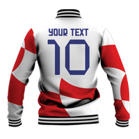 Custom Croatia National Football Baseball Jacket Reds and Whites Checkered - Wonder Print Shop