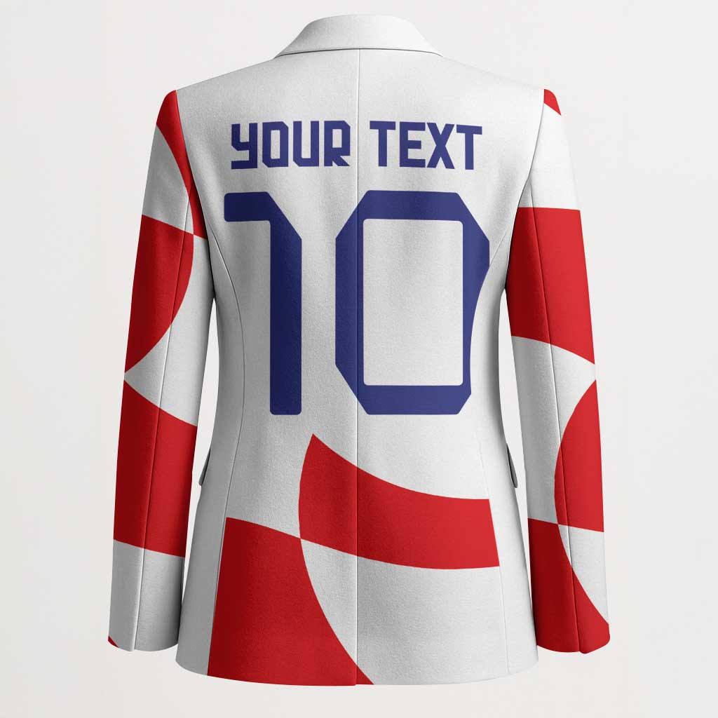 Custom Croatia National Football Blazer Reds and Whites Checkered - Wonder Print Shop