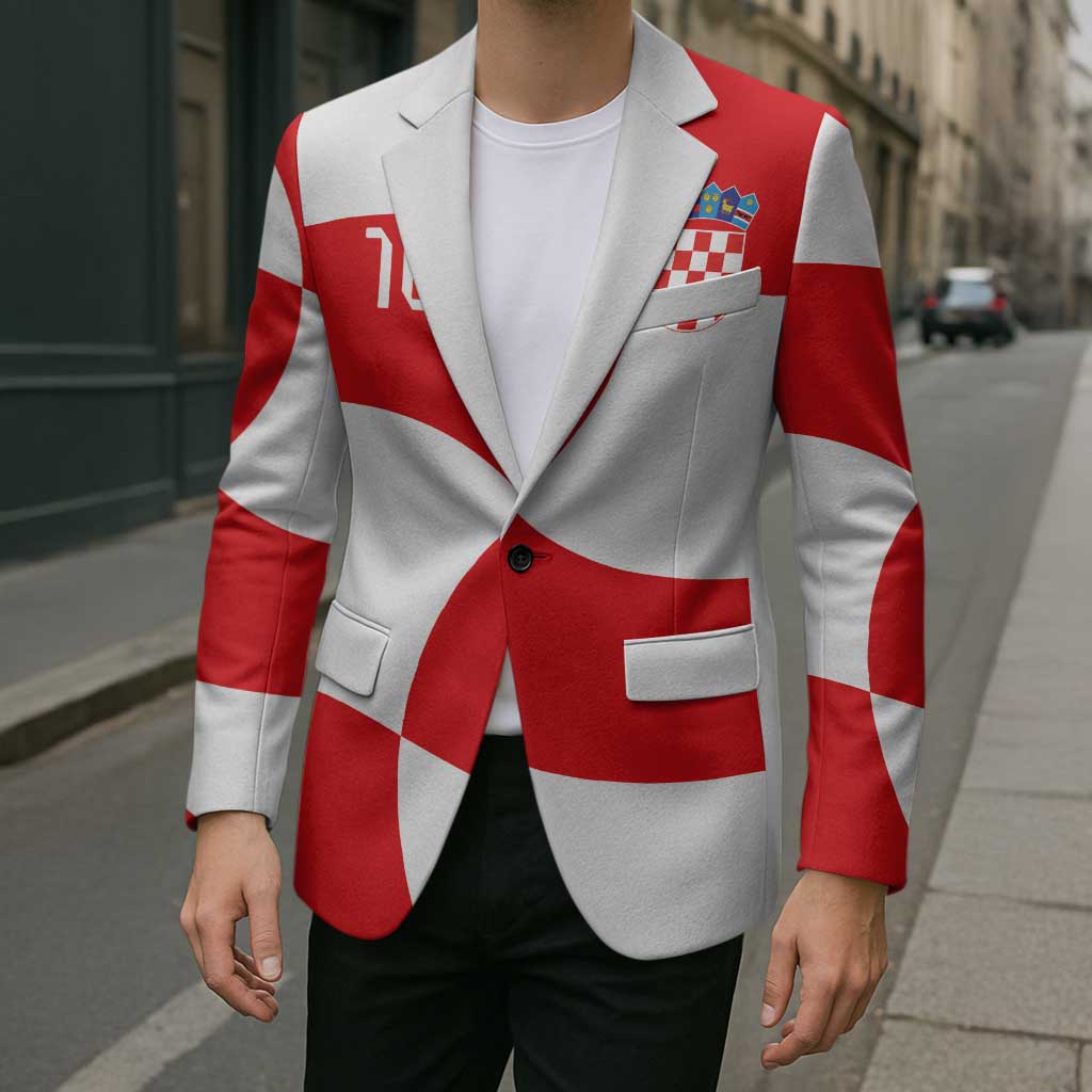 Custom Croatia National Football Blazer Reds and Whites Checkered - Wonder Print Shop