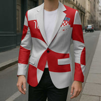 Custom Croatia National Football Blazer Reds and Whites Checkered - Wonder Print Shop