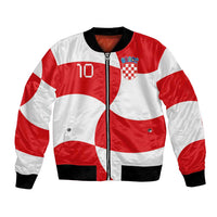 Custom Croatia National Football Bomber Jacket Reds and Whites Checkered - Wonder Print Shop