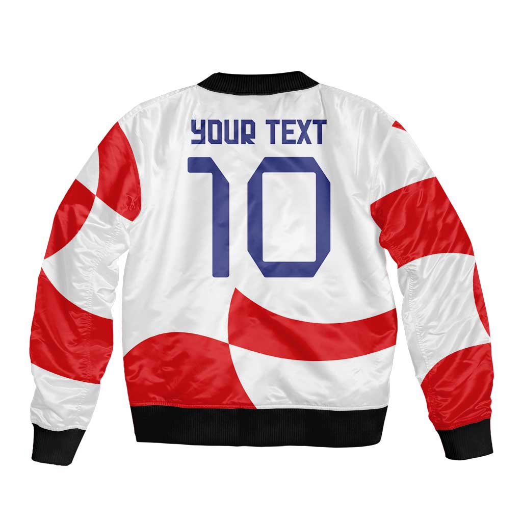 Custom Croatia National Football Bomber Jacket Reds and Whites Checkered - Wonder Print Shop