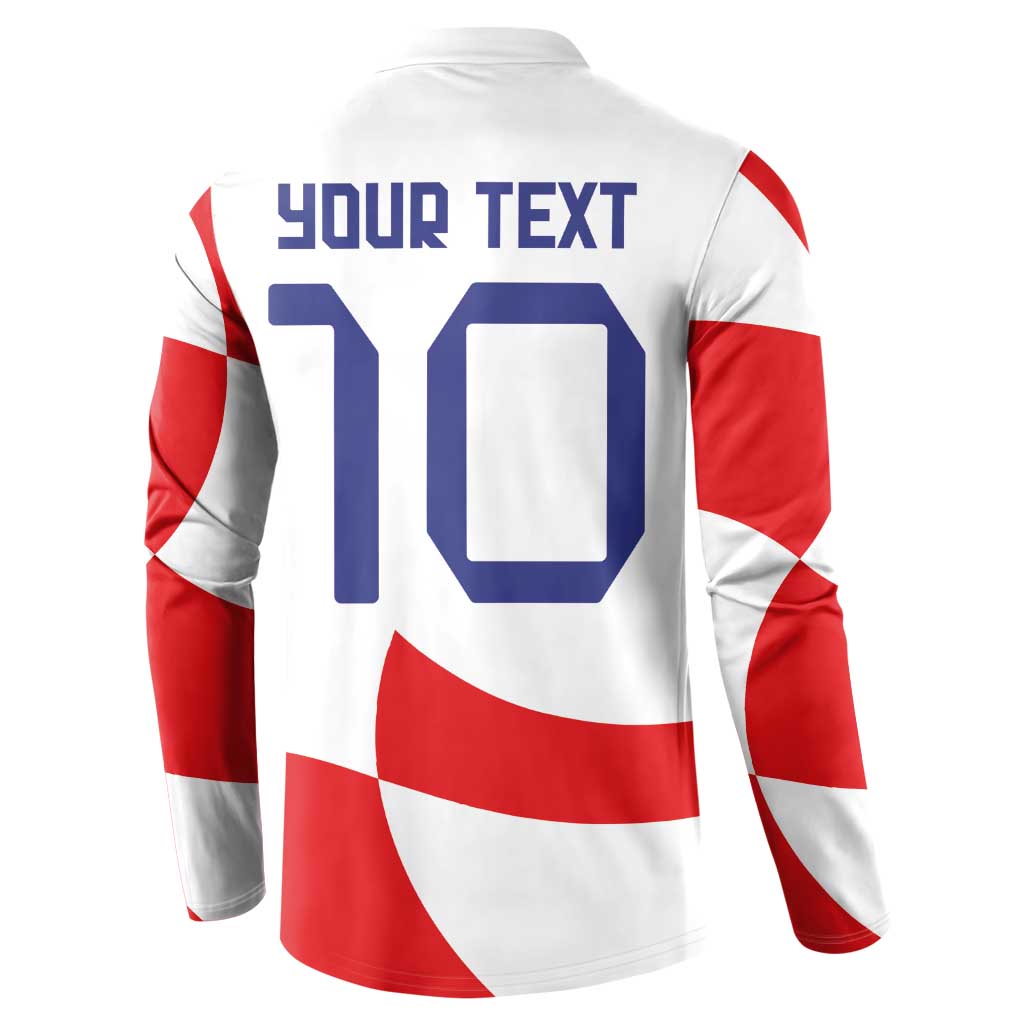 Custom Croatia National Football Button Sweatshirt Reds and Whites Checkered - Wonder Print Shop