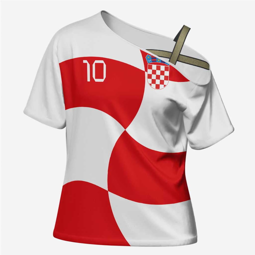 Custom Croatia National Football Cross Shoulder Shirt Reds and Whites Checkered - Wonder Print Shop