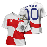 Custom Croatia National Football Cross Shoulder Shirt Reds and Whites Checkered - Wonder Print Shop
