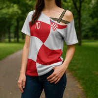 Custom Croatia National Football Cross Shoulder Shirt Reds and Whites Checkered - Wonder Print Shop