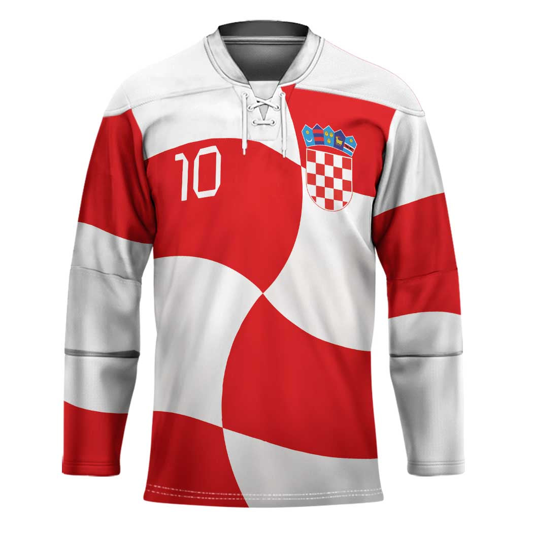 Custom Croatia National Football Hockey Jersey Reds and Whites Checkered - Wonder Print Shop