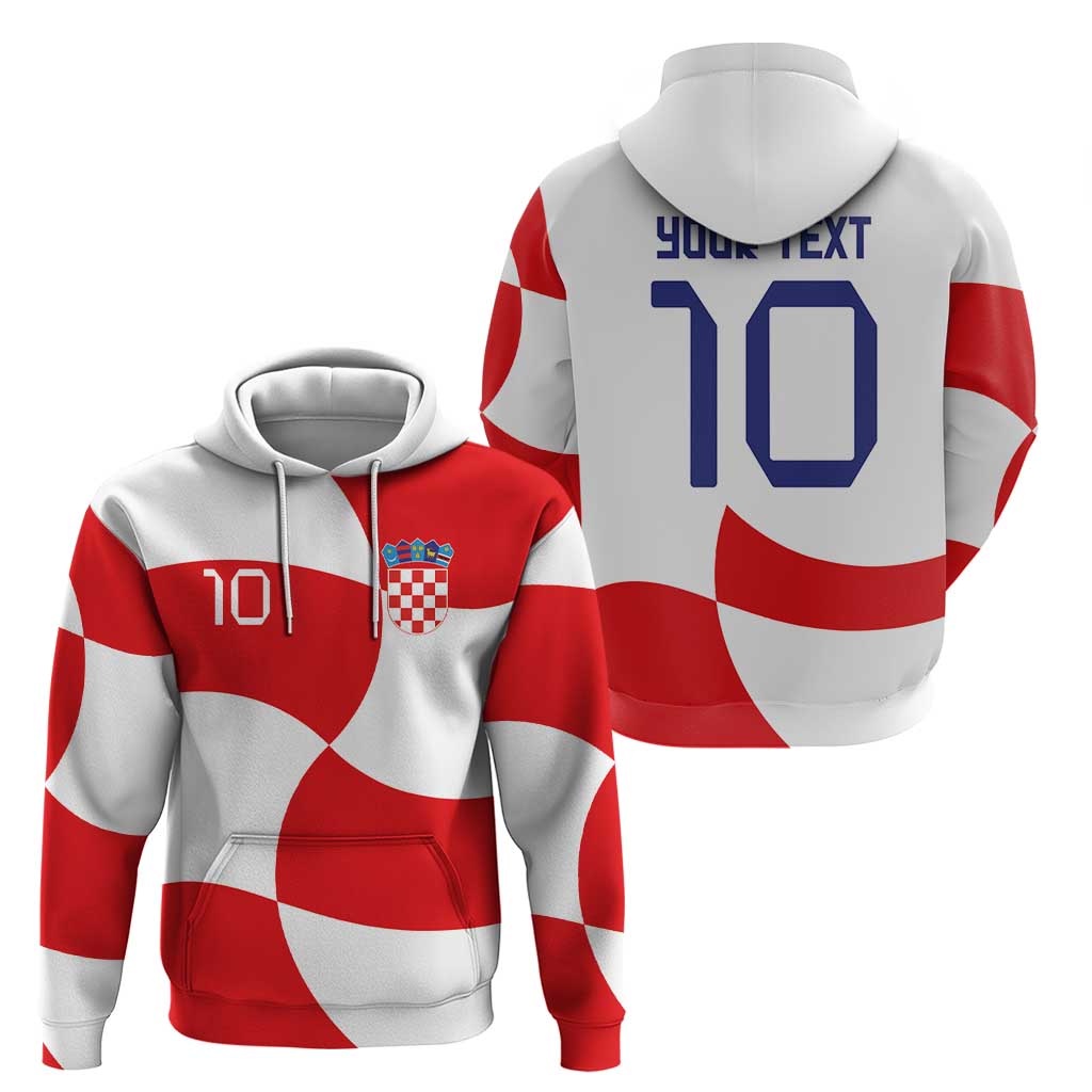 Custom Croatia National Football Hoodie Reds and Whites Checkered - Wonder Print Shop
