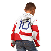 Custom Croatia National Football Kid Hoodie Reds and Whites Checkered - Wonder Print Shop