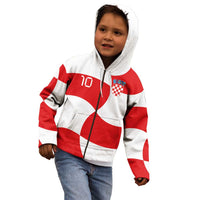 Custom Croatia National Football Kid Hoodie Reds and Whites Checkered - Wonder Print Shop