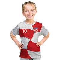 Custom Croatia National Football Kid T Shirt Reds and Whites Checkered - Wonder Print Shop