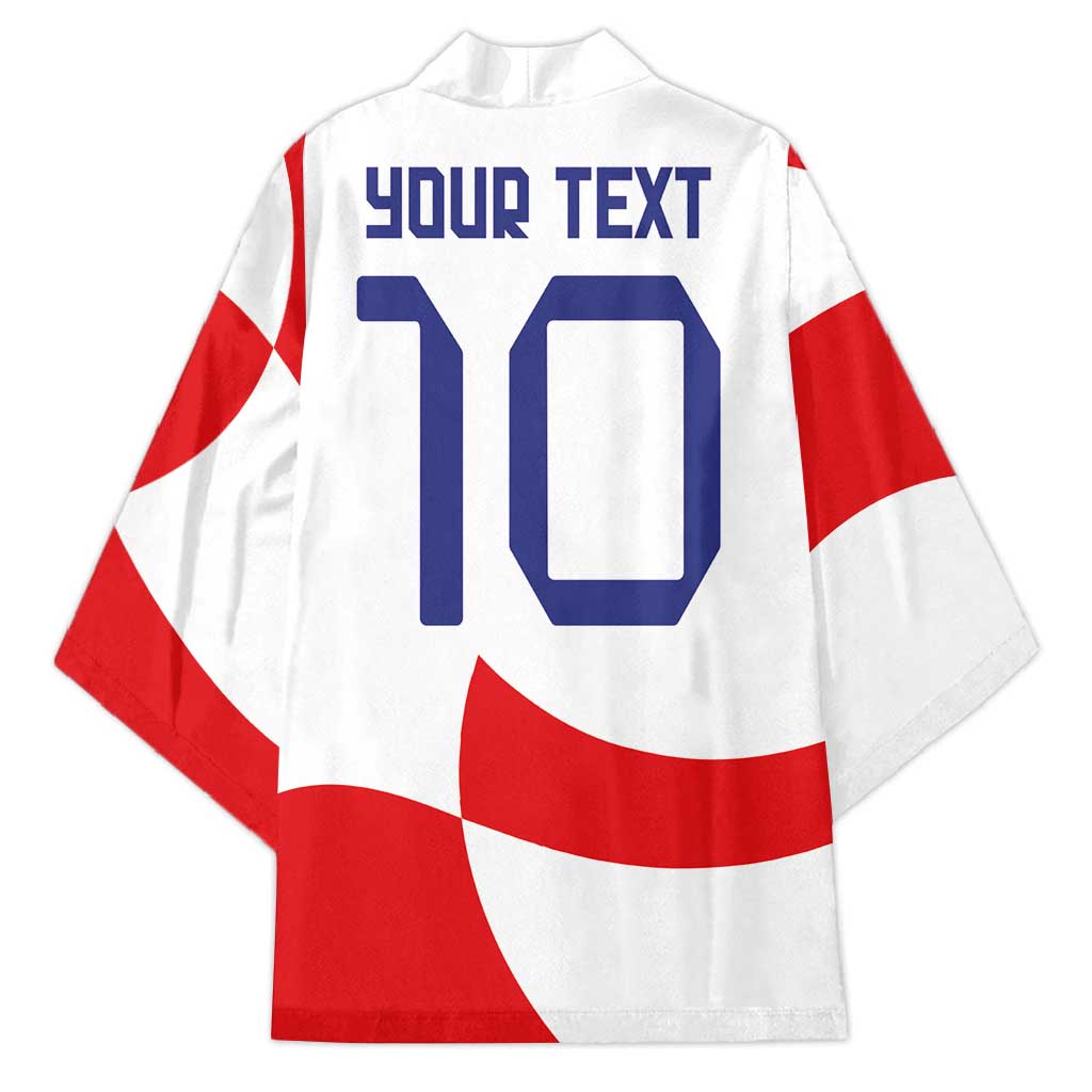 Custom Croatia National Football Kimono Reds and Whites Checkered - Wonder Print Shop